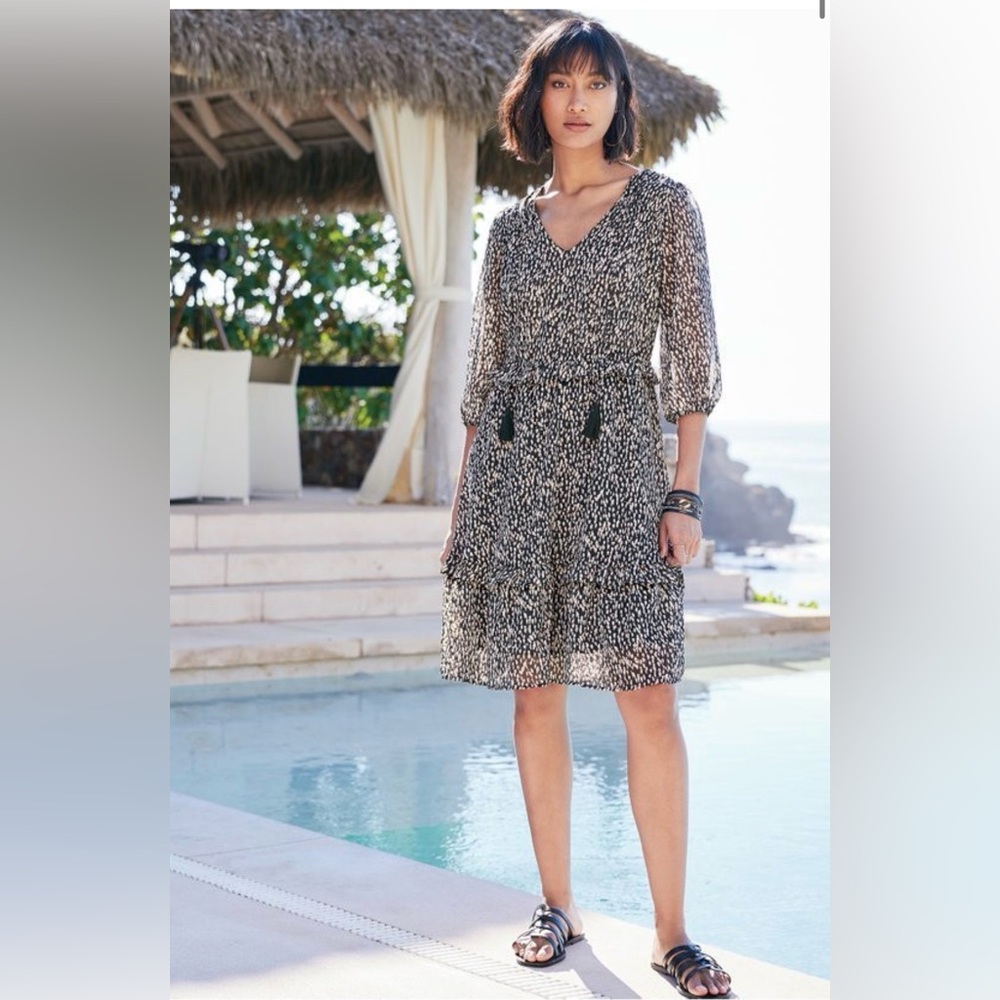 Soft Surroundings Hazel Dress 3X Ruffled Tassels Flowy Vacation NWT